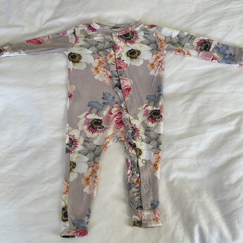 Posh Peanut Floral Long Sleeve Romper